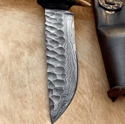 buynow rugged outdoor Bowie hunting knife leather sheath