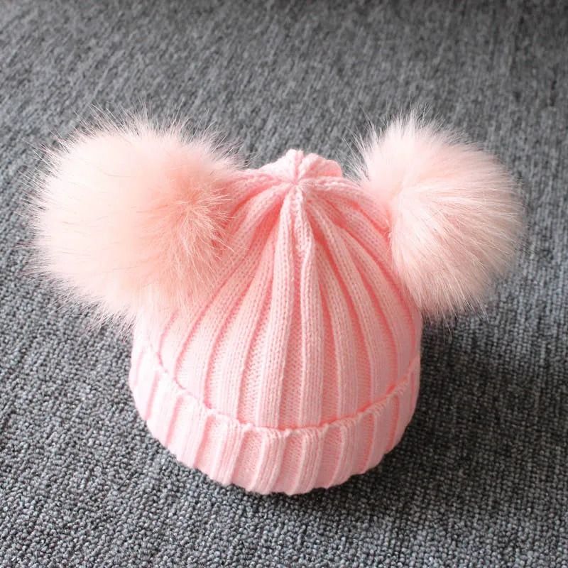 Cute Pompom Knitted Winter Baby Hat 5