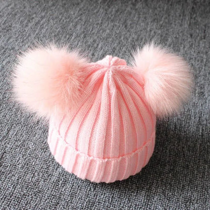Cute Pompom Knitted Winter Baby Hat 5