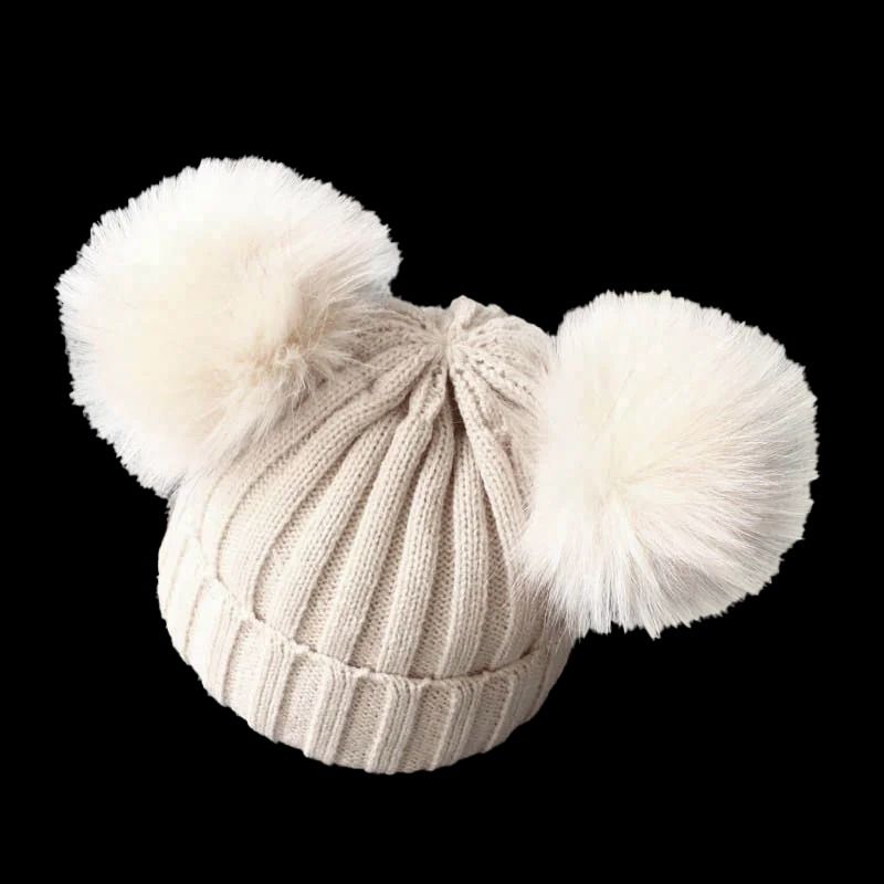 Cute Pompom Knitted Winter Baby Hat 11