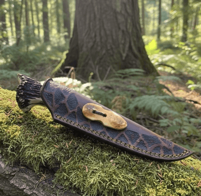 buynow deer antler handle outdoor knife