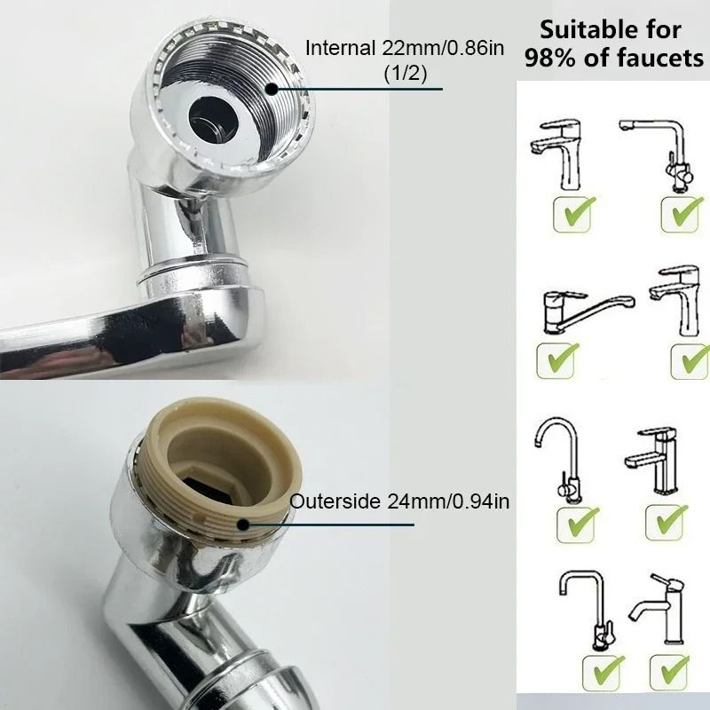 1080 Degree Rotatable Faucet Sprayer Head 5