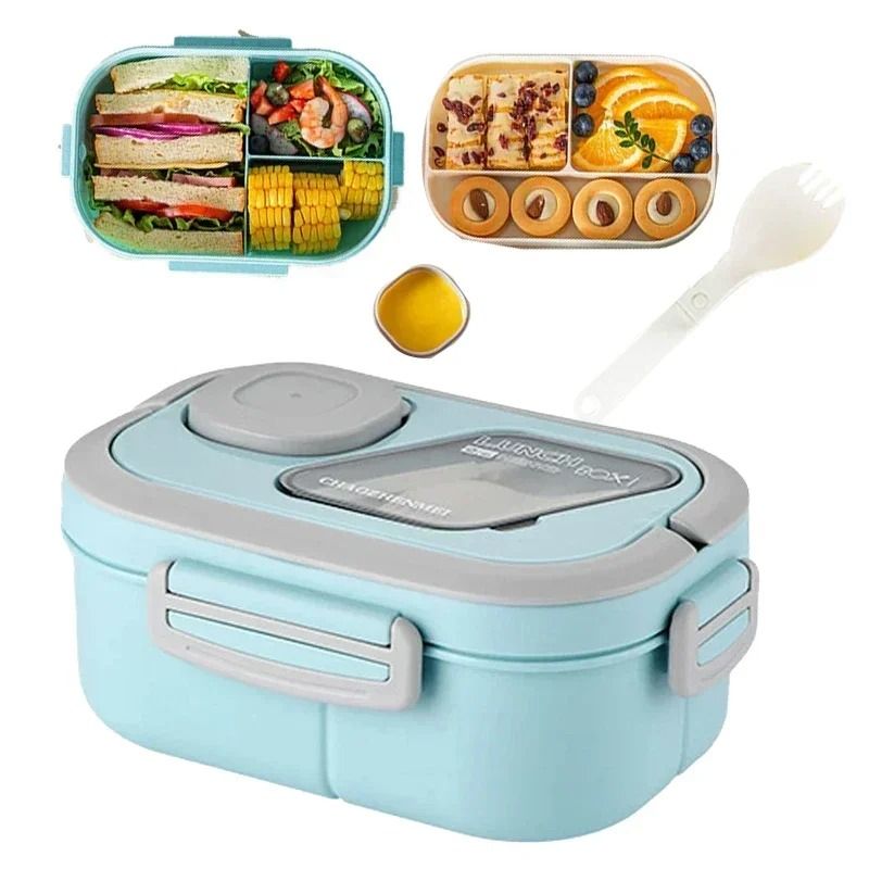 Portable Wheat Straw Bento Lunch Box with Handle