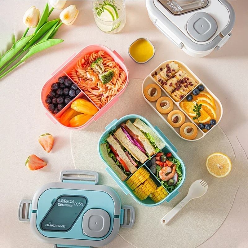 Portable Wheat Straw Bento Lunch Box With Handle 1