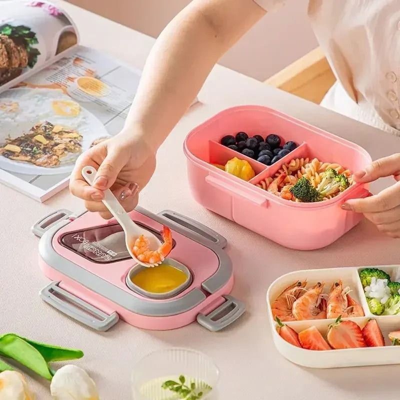 Portable Wheat Straw Bento Lunch Box With Handle 2