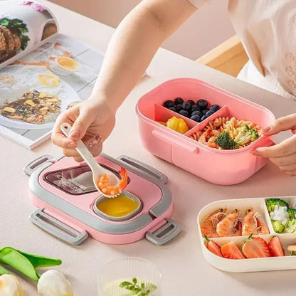 Portable Wheat Straw Bento Lunch Box With Handle 2