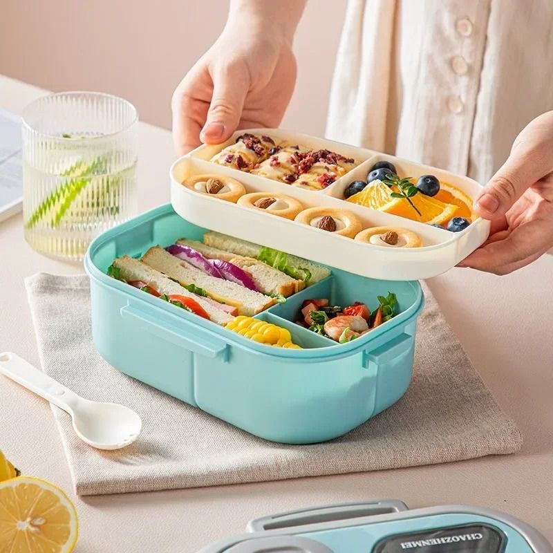 Portable Wheat Straw Bento Lunch Box With Handle 3
