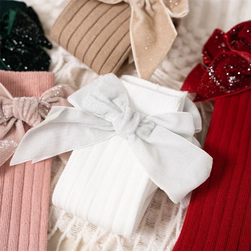 Baby Girls Knee High Bow Socks Soft Cotton Winter And Autumn Kids Socks 5