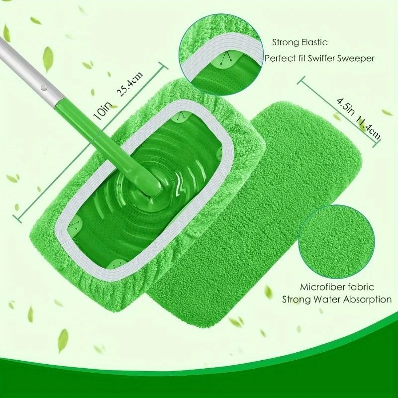 4 Pack Reusable Microfiber Mop Pads With Strong Water Absorption 2