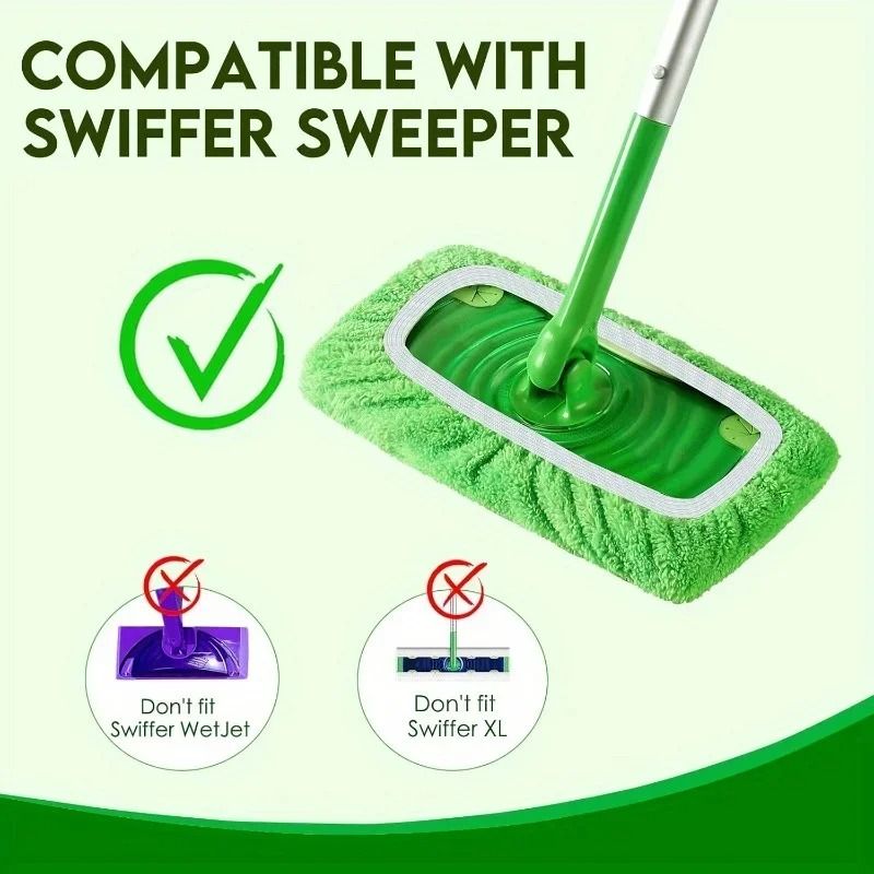 4 Pack Reusable Microfiber Mop Pads With Strong Water Absorption 3