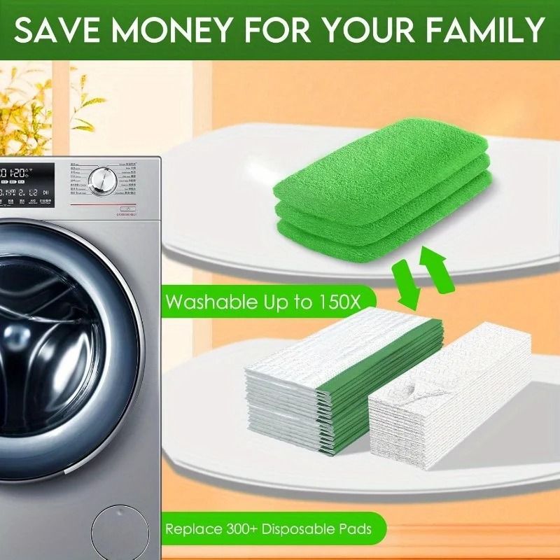 4 Pack Reusable Microfiber Mop Pads With Strong Water Absorption 4