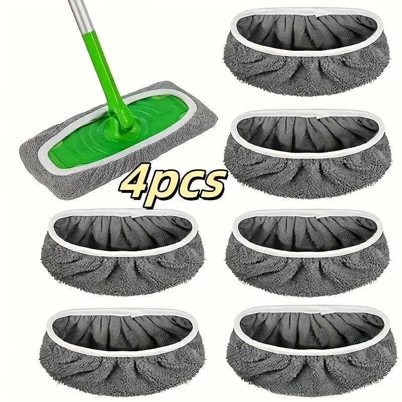 4 Pack Reusable Microfiber Mop Pads With Strong Water Absorption 7