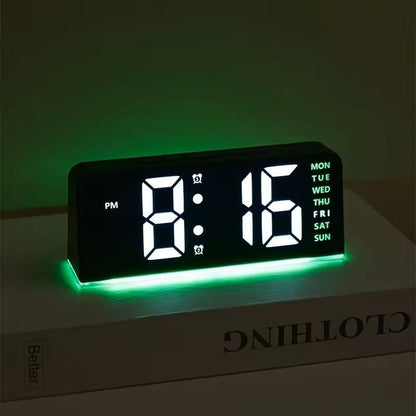 Portable Digital LED Alarm Clock With Date Display Dual Alarms  Night Light 4