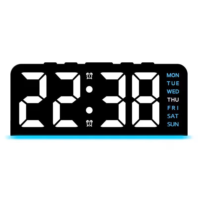 Portable Digital LED Alarm Clock With Date Display Dual Alarms  Night Light 5