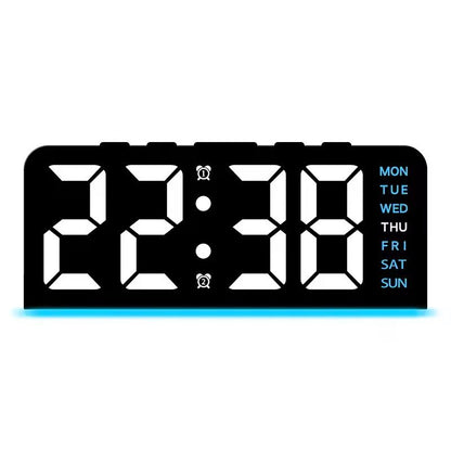 Portable Digital LED Alarm Clock With Date Display Dual Alarms  Night Light 5