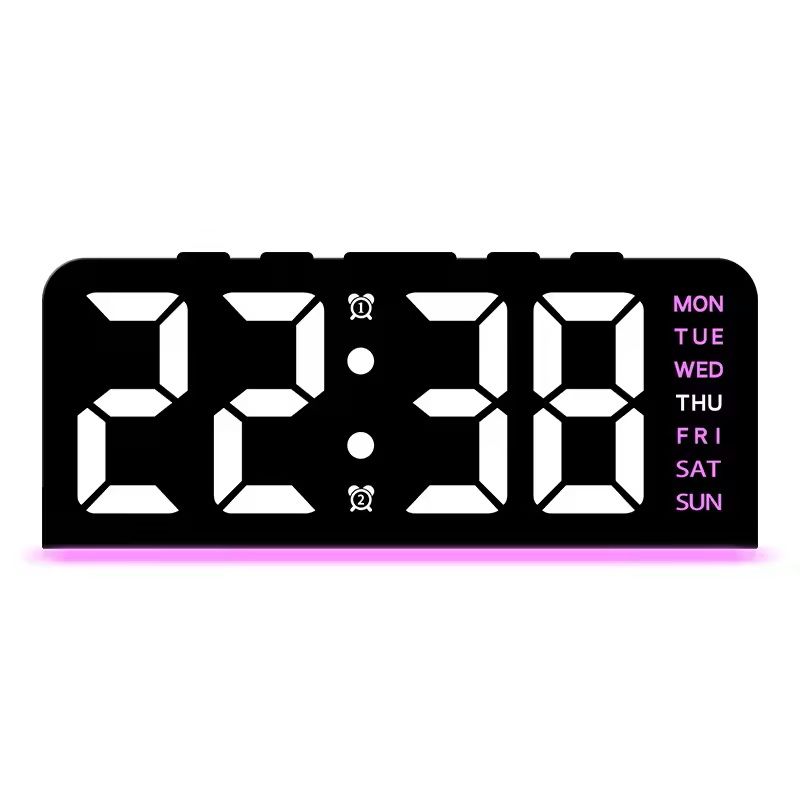 Portable Digital LED Alarm Clock With Date Display Dual Alarms  Night Light 6