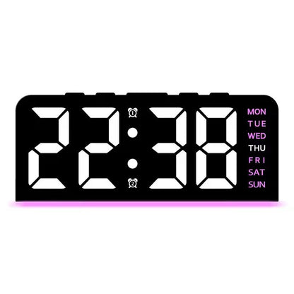 Portable Digital LED Alarm Clock With Date Display Dual Alarms  Night Light 6