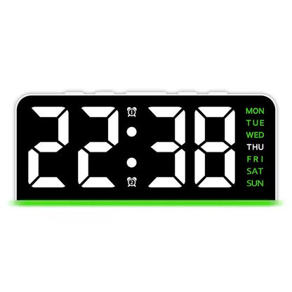 Portable Digital LED Alarm Clock With Date Display Dual Alarms  Night Light 8