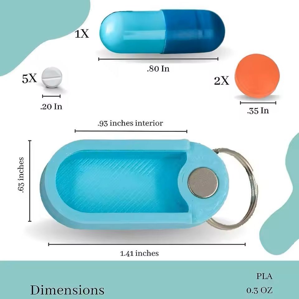 Mini Waterproof Pocket Pill Box Keychain Compact EDC Medicine  Emergency Capsule Holder 7