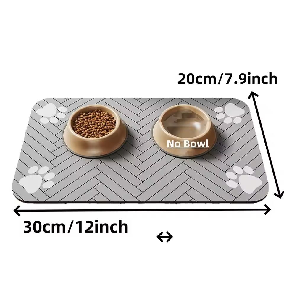 Absorbent Waterproof Pet Feeding Mat NonSlip Placemat For Cat  Dog Bowls 4