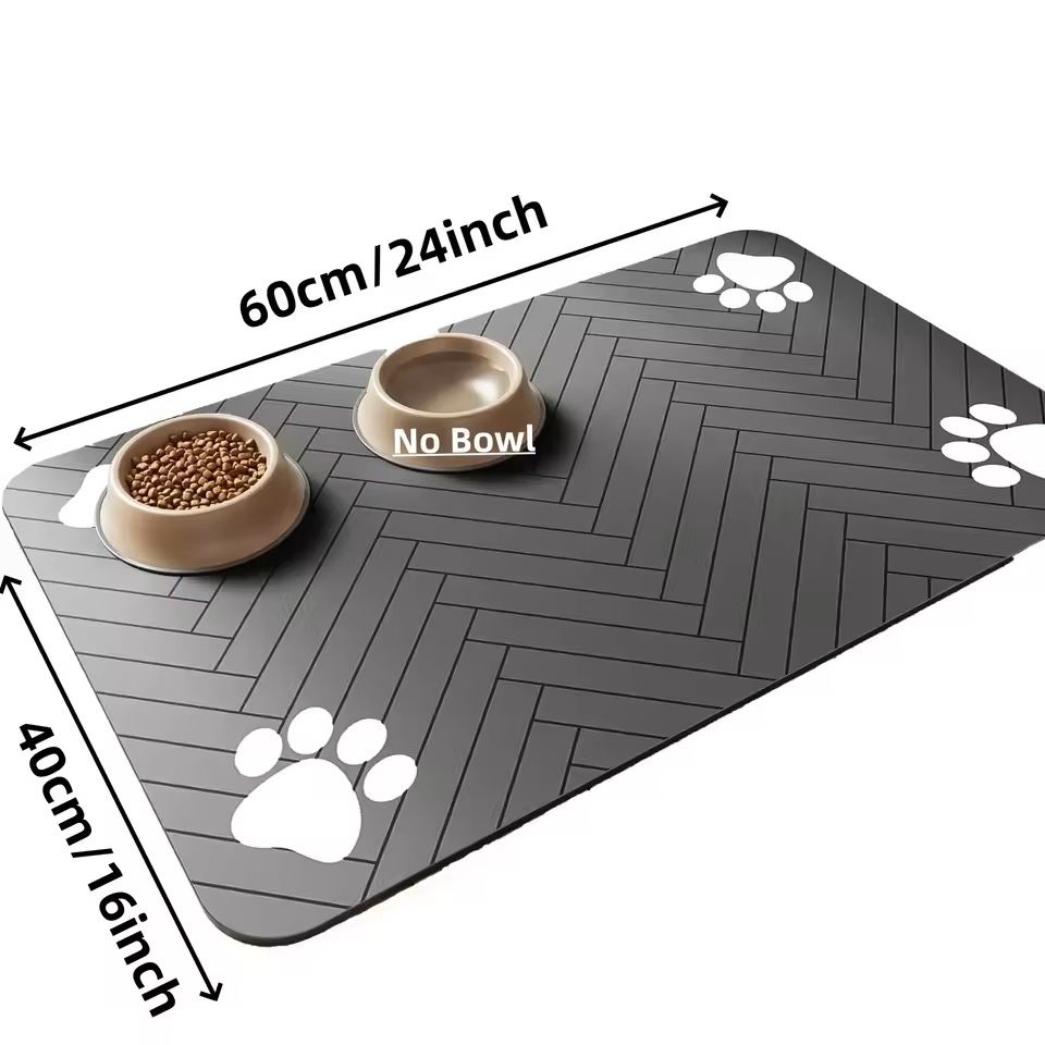 Absorbent Waterproof Pet Feeding Mat NonSlip Placemat For Cat  Dog Bowls 8