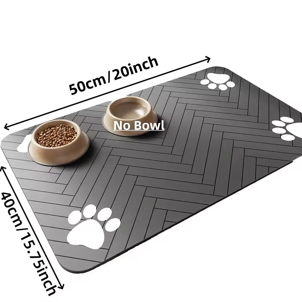 Absorbent Waterproof Pet Feeding Mat NonSlip Placemat For Cat  Dog Bowls 13