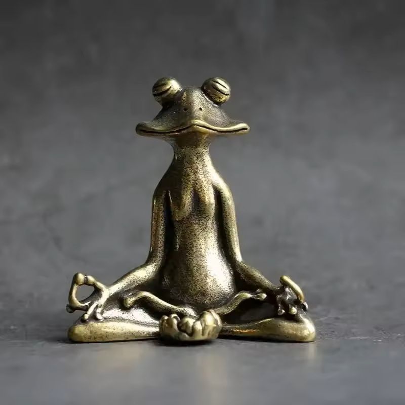 Retro Copperware Zen Frog Incense Holder Solid Pure Copper Aromatherapy & Tea-Pet Ornament