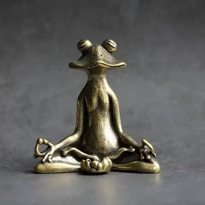 Retro Copperware Zen Frog Incense Holder Solid Pure Copper Aromatherapy & Tea-Pet Ornament