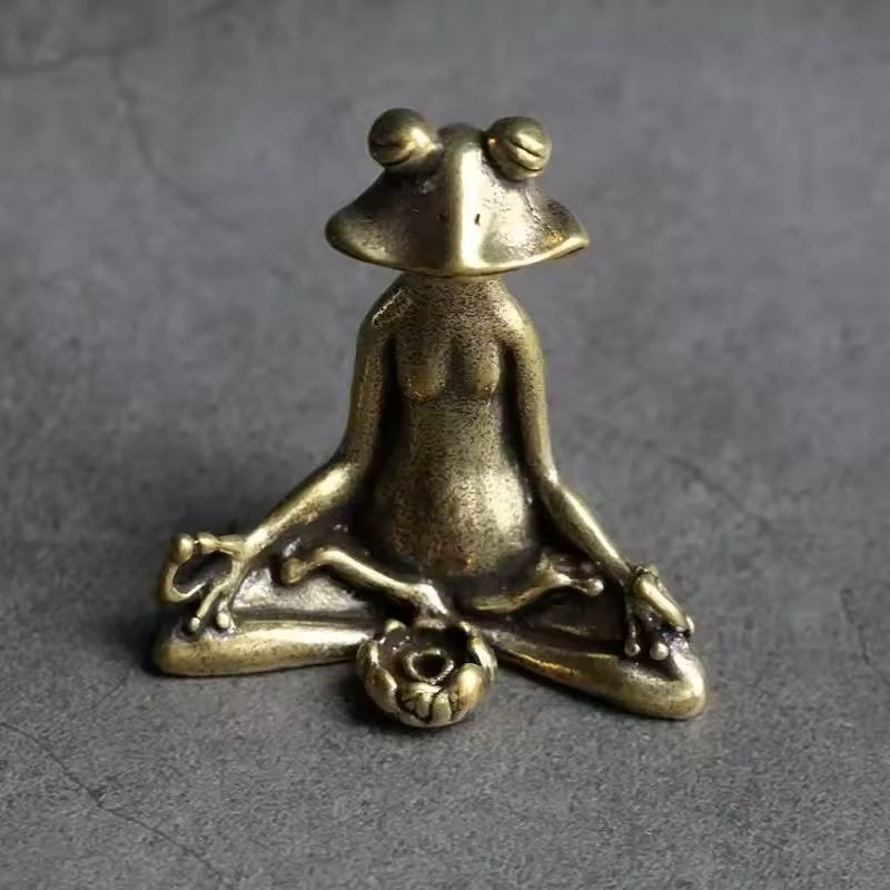 Retro Copperware Zen Frog Incense Holder Solid Pure Copper Aromatherapy  TeaPet Ornament 1