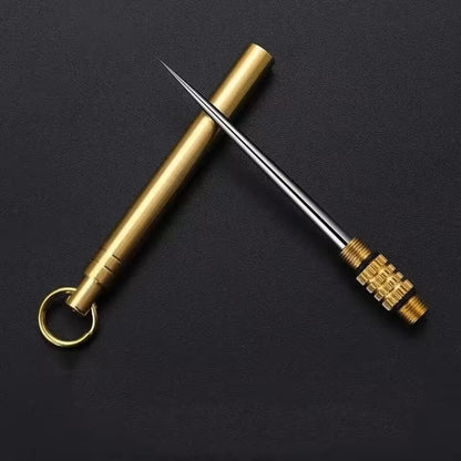 Titanium  Brass Portable Toothpick Bottle MultiFunction Fruit Fork  Camping Dental Tool 2
