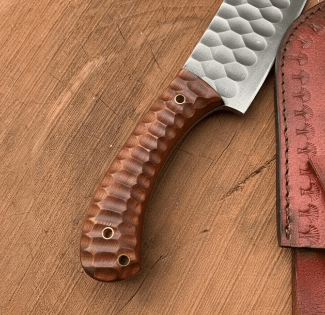 buynow forged kitchen knife with leather sheath