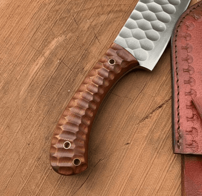 buynow forged kitchen knife with leather sheath
