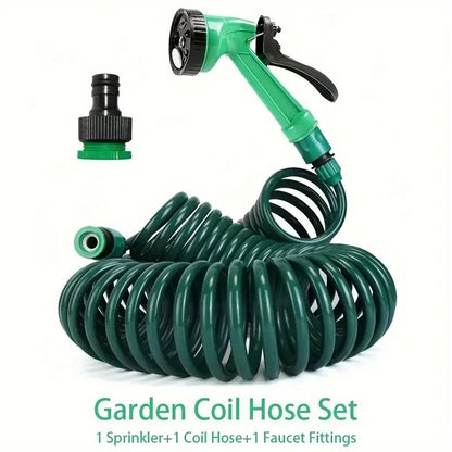 Seven Point Five Meter Garden Telescopic Spring Hose With Spray Gun For Home Use 1