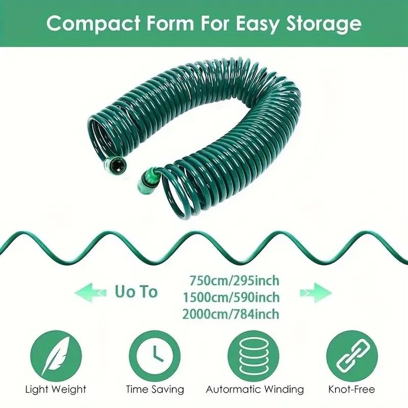 Seven Point Five Meter Garden Telescopic Spring Hose With Spray Gun For Home Use 2