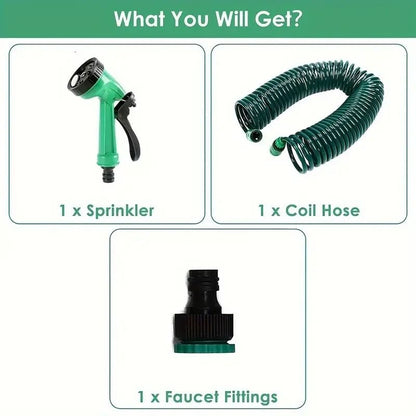 Seven Point Five Meter Garden Telescopic Spring Hose With Spray Gun For Home Use 4