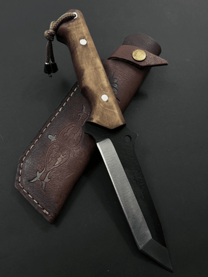 buynow walnut handle outdoor skinning knife