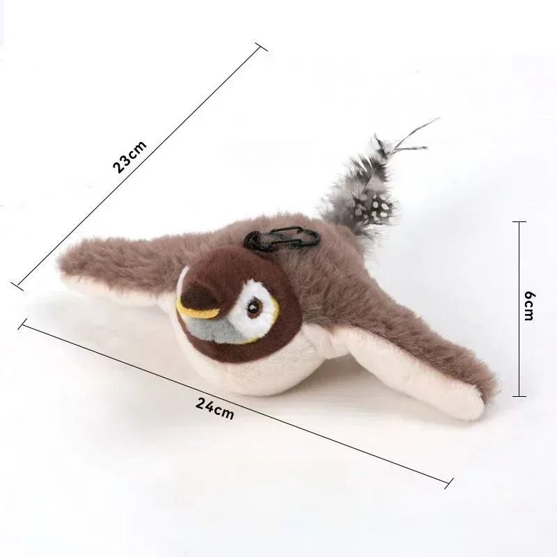 Rechargeable Chirping Flapping Bird Cat Toy With Catnip For Indoor Play 6