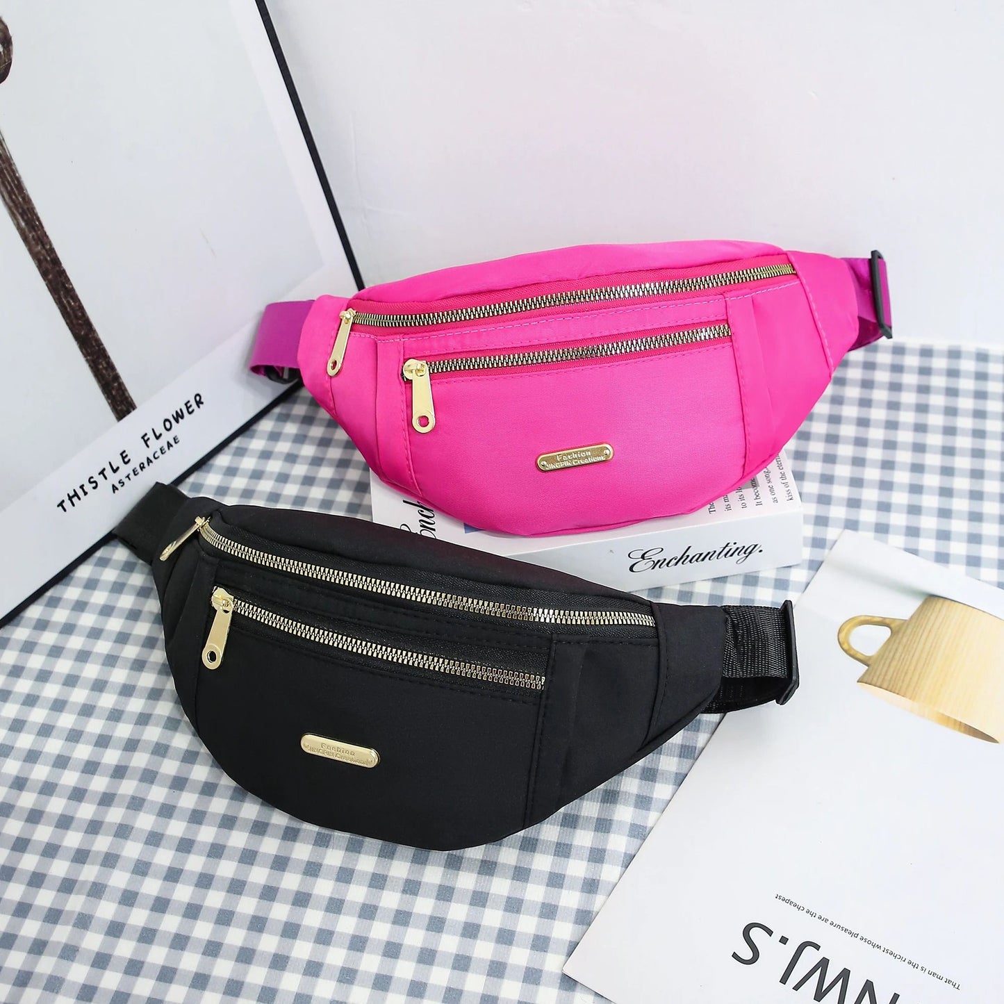 Women Sports Waist Bag Multi Layer Fanny Pack 3
