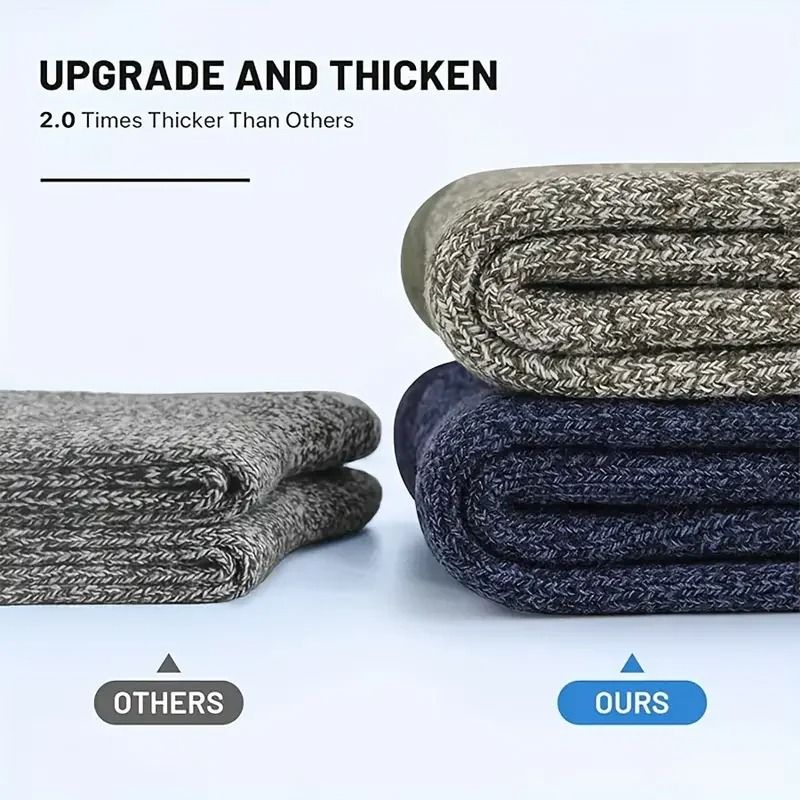 Merino Wool Thermal Hiking Socks For Men 5 Pairs 1