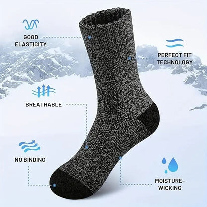 Merino Wool Thermal Hiking Socks For Men 5 Pairs 2