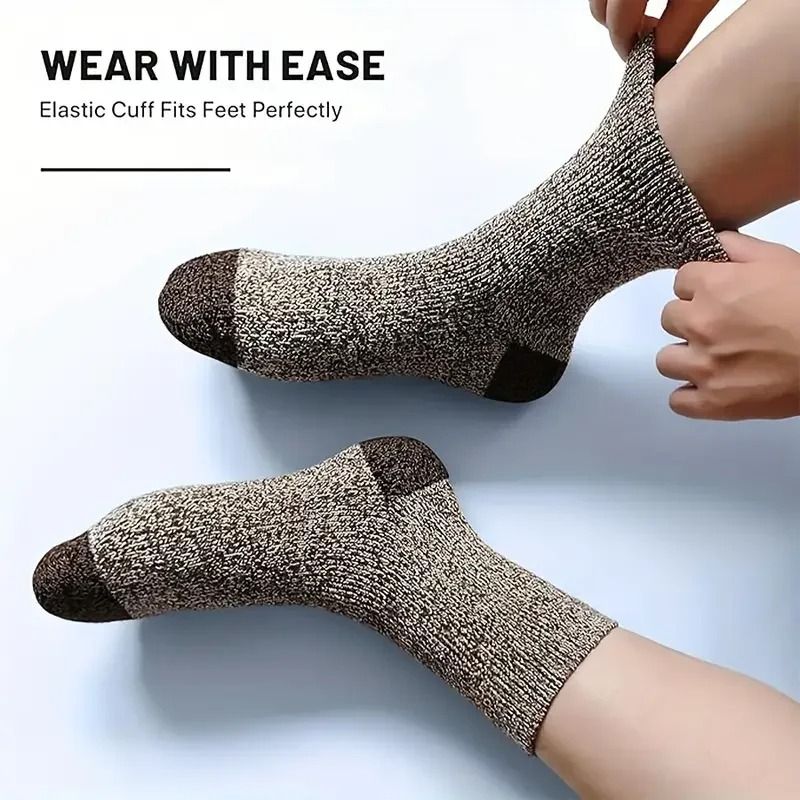 Merino Wool Thermal Hiking Socks For Men 5 Pairs 3