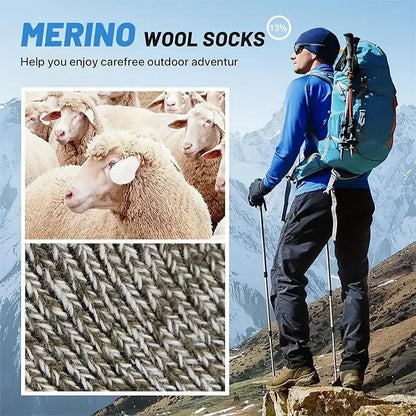 Merino Wool Thermal Hiking Socks For Men 5 Pairs 4
