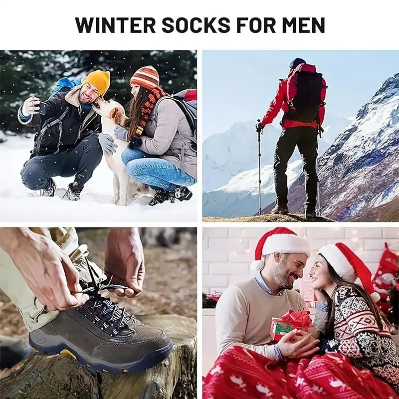 Merino Wool Thermal Hiking Socks For Men 5 Pairs 5