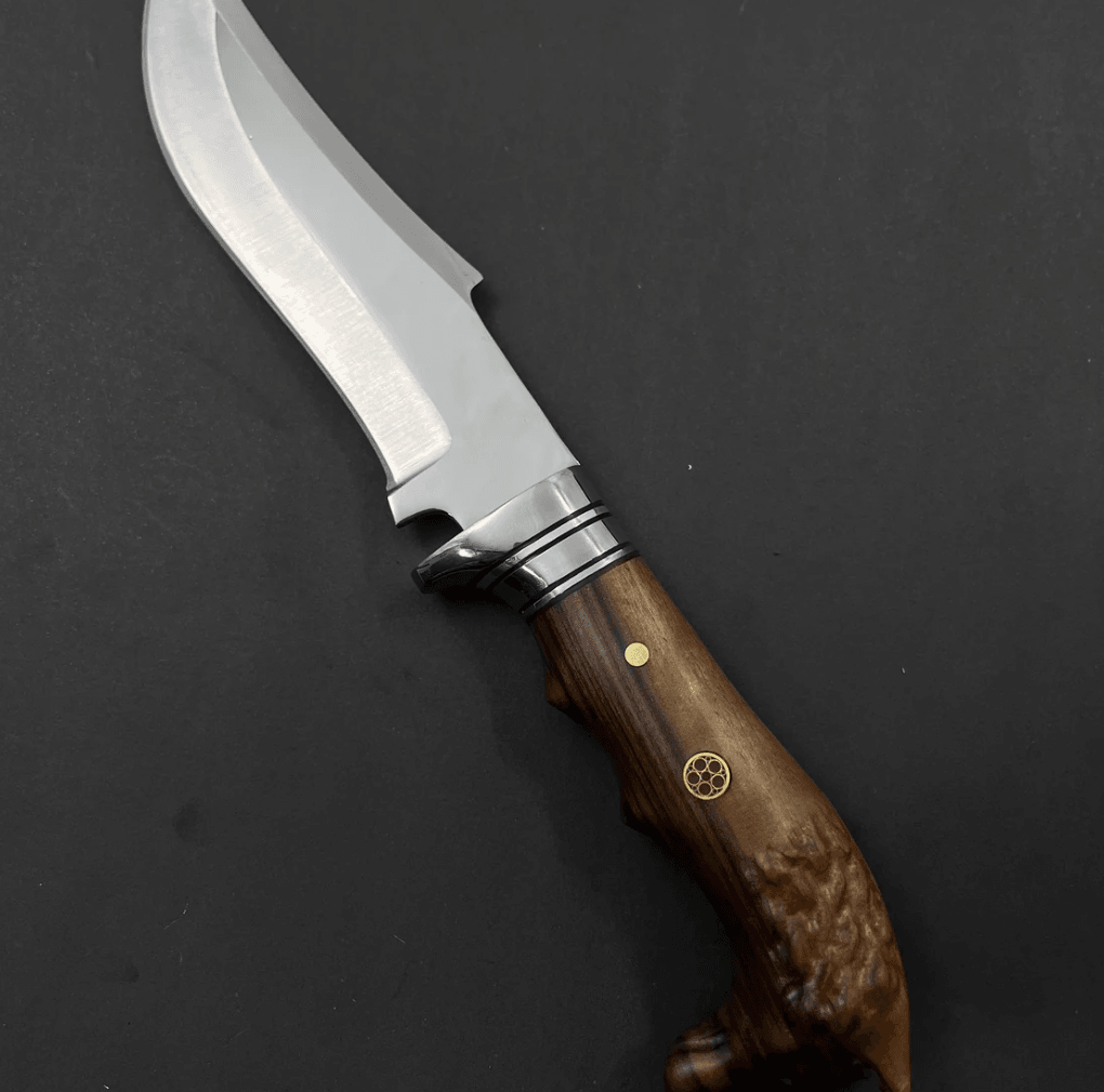 buynow wolf handle outdoor knife with leather sheath