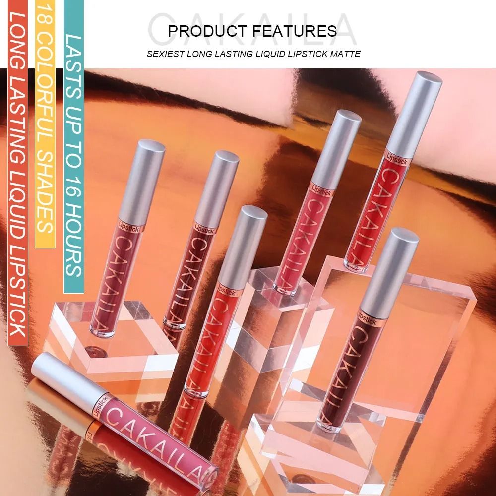 6 Color Matte Liquid Lip Gloss Set Long Lasting Waterproof 2