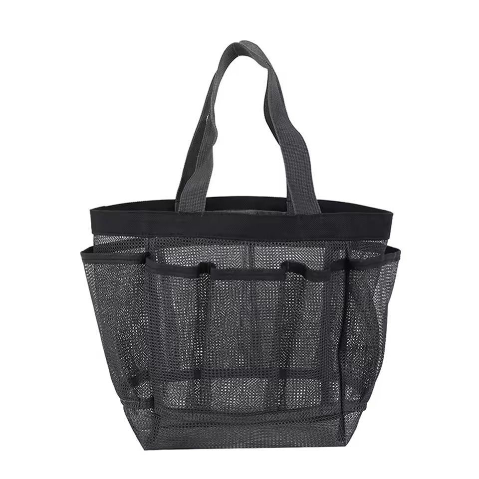 Mesh Beach Tote Bag With 8 Pockets Foldable Pool  Travel Bag For Swim Vacation  Daily Use 1