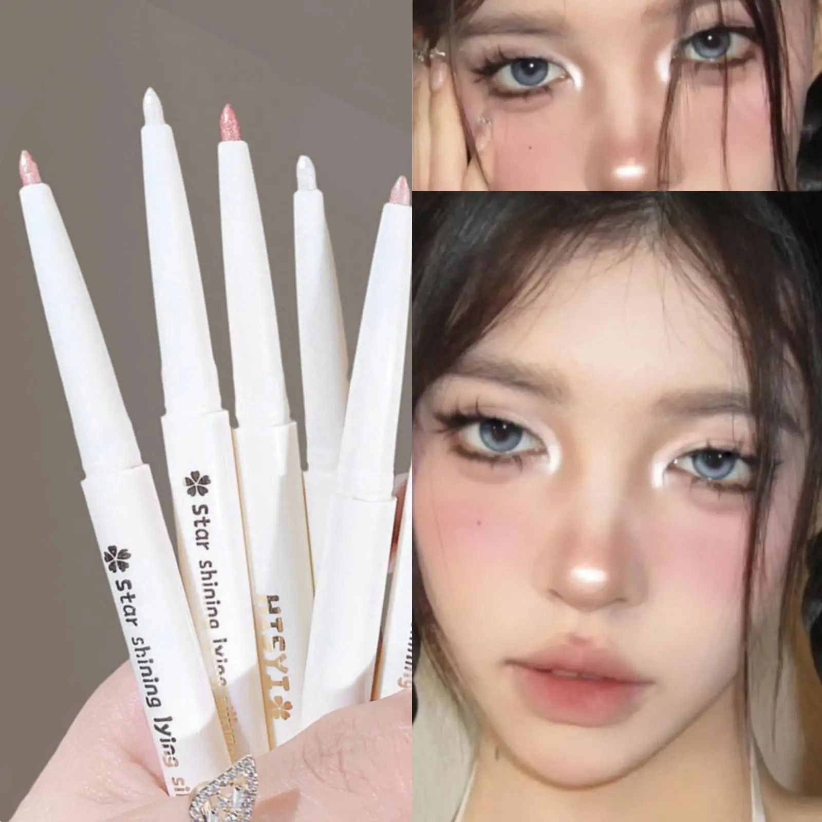 Diamond White Eyelid Highlighter Pen Glitter Eyeshadow Stick