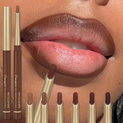 Matte 6 Color Lip Liner Pencil Set Long Lasting Nude and Brown Shades