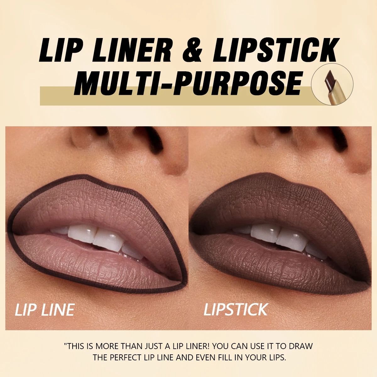 Matte 6 Color Lip Liner Pencil Set Long Lasting Nude And Brown Shades 2