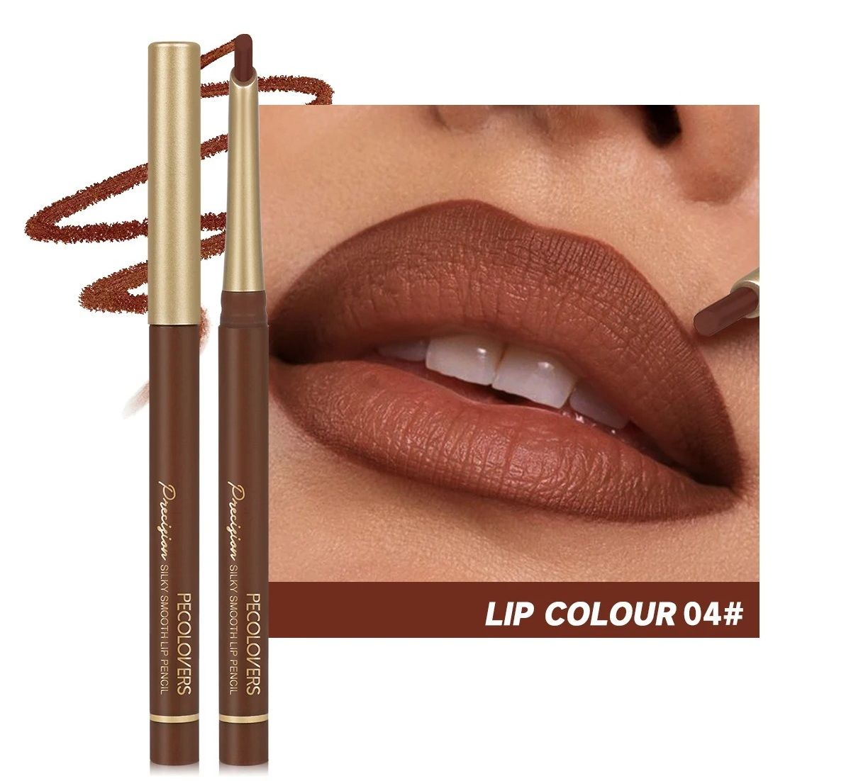 Matte 6 Color Lip Liner Pencil Set Long Lasting Nude And Brown Shades 10